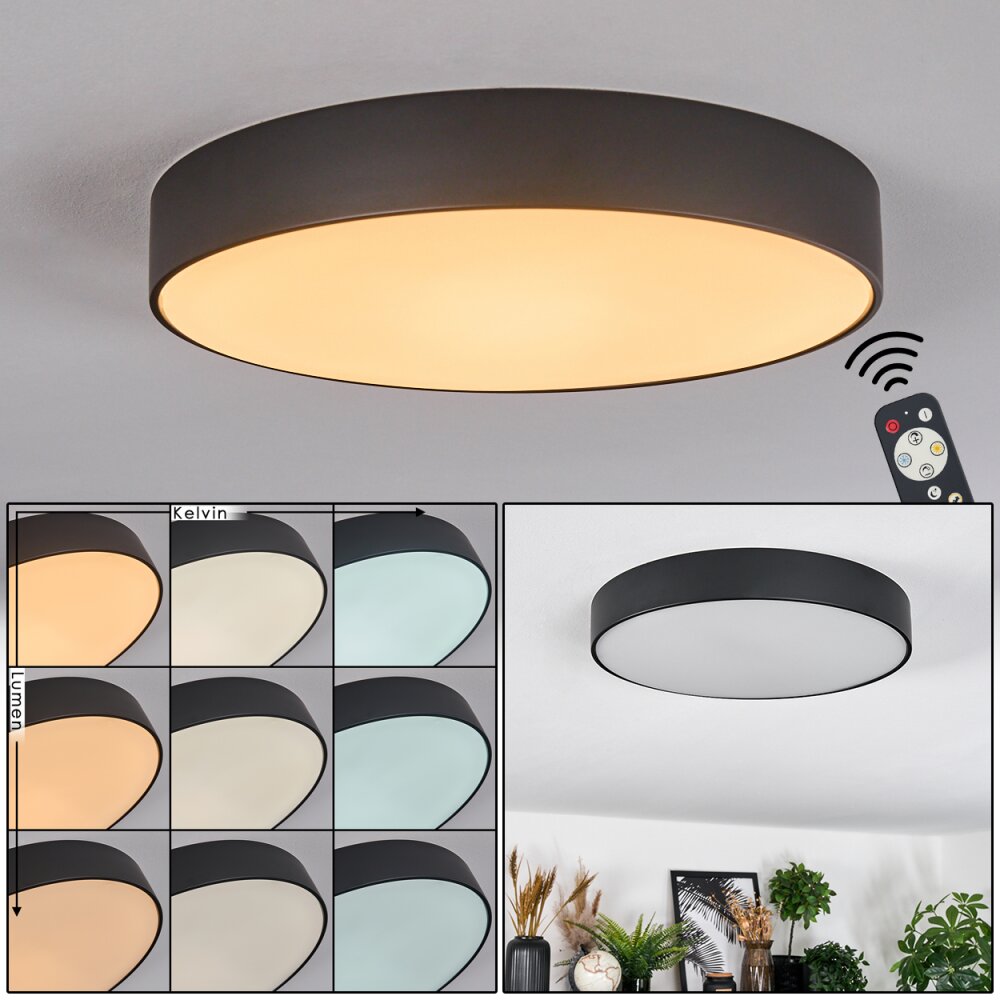 Diagonal Plafones LED Negro, 1 luz, Mando a distancia main product photo