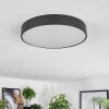 Diagonal Plafones LED Negro, 1 luz, Mando a distancia