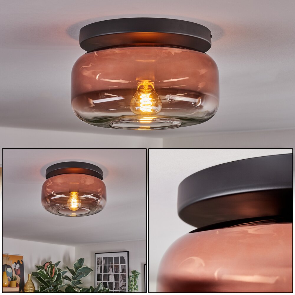 Boza Plafones, Luminarias esféricas Transparente, Color cobre, 1 luz main product photo