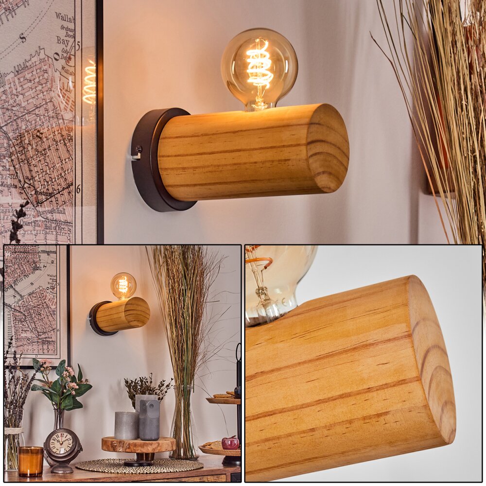 Argea Apliques, Spot de pared Crudo, Negro, 1 luz main product photo