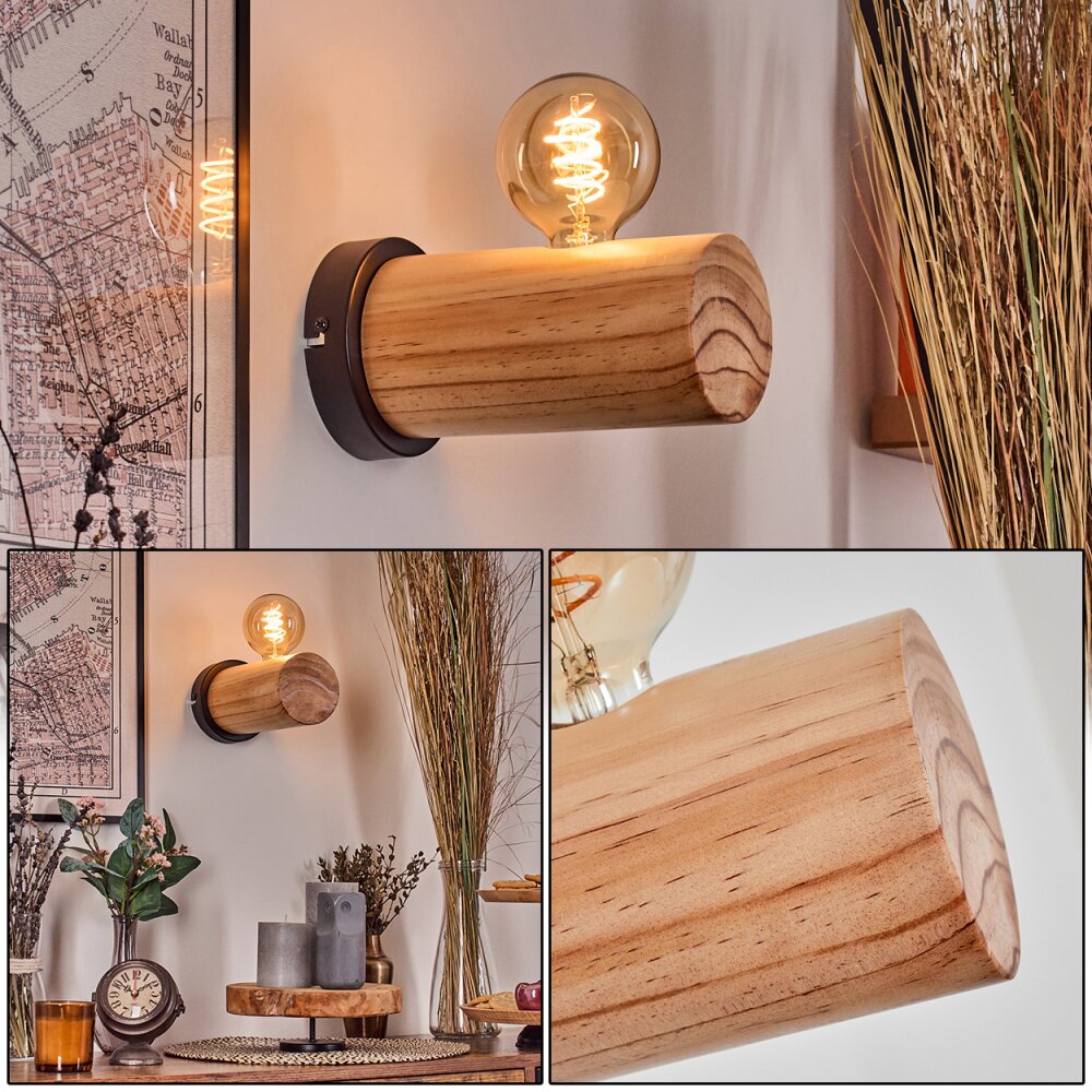 Argea Apliques, Spot de pared Crudo, Negro, 1 luz main product photo