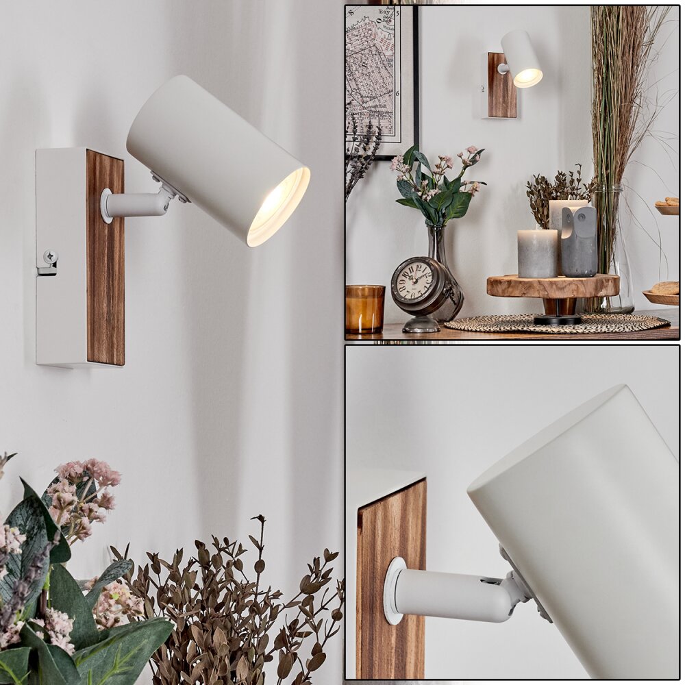 Gesteira Apliques, Spot de pared Color madera, Blanca, 1 luz main product photo