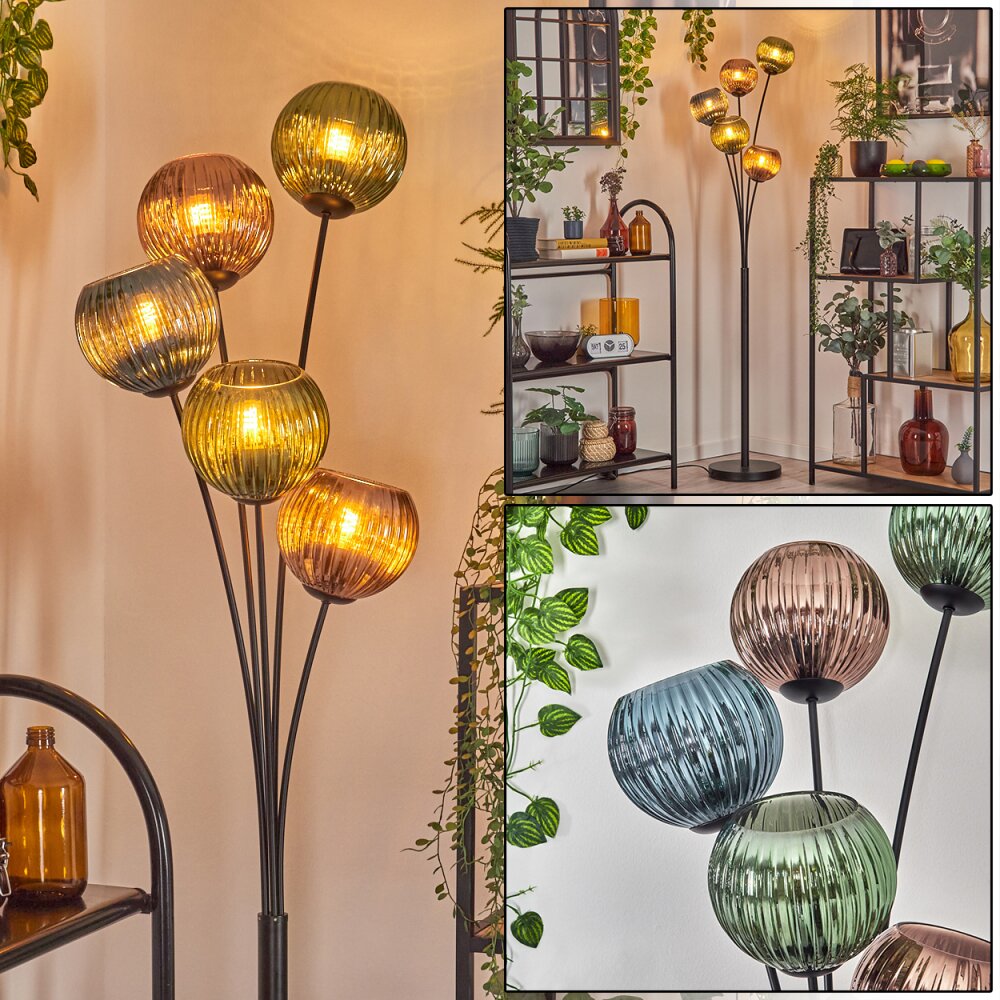 Koyoto Lámpara de pie Azul, Verde, Color cobre, 5 luces main product photo