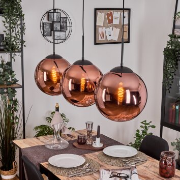 Gastor Lámparas suspendidas, Luminarias esféricas, Lámparas colgantes Color cobre, 3 luces