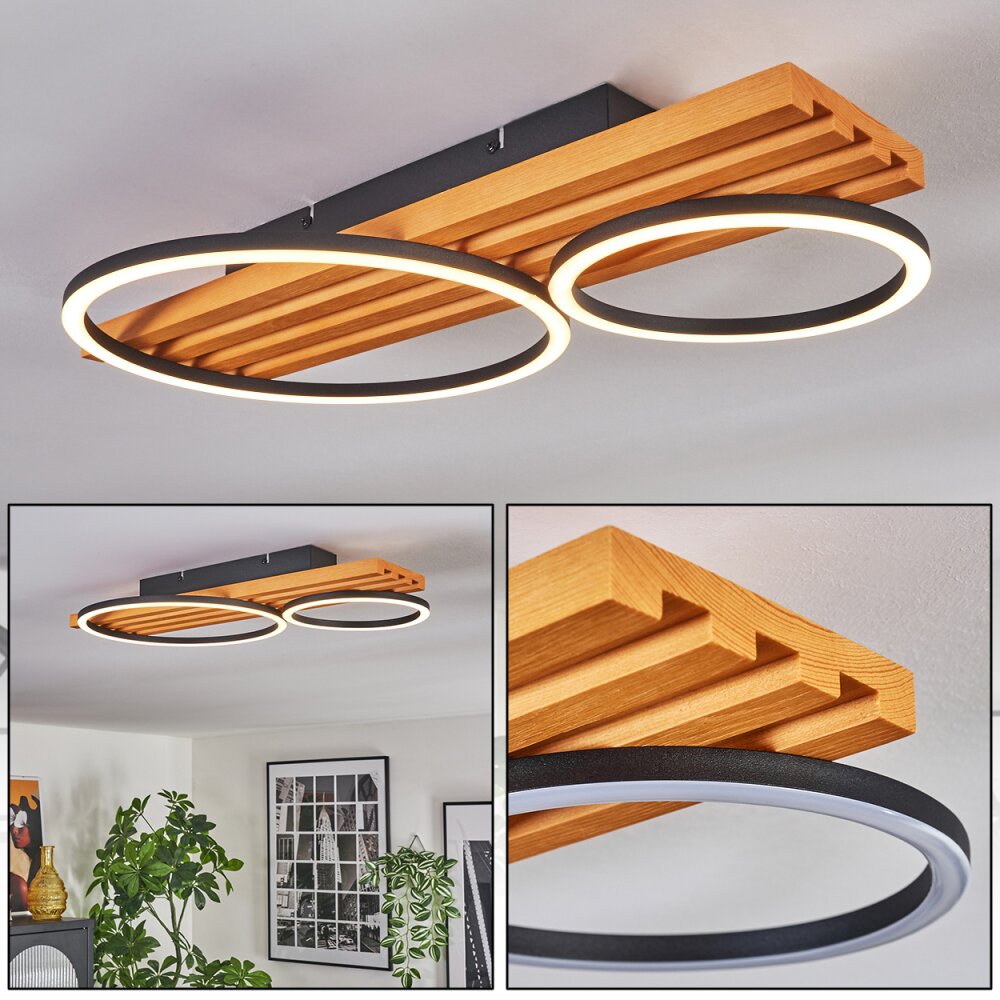 Pompu Plafones LED Crudo, Negro, 1 luz main product photo