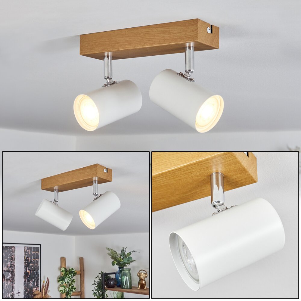 Gesteira Plafones, Spot techo Cromo, Color madera, 2 luces main product photo