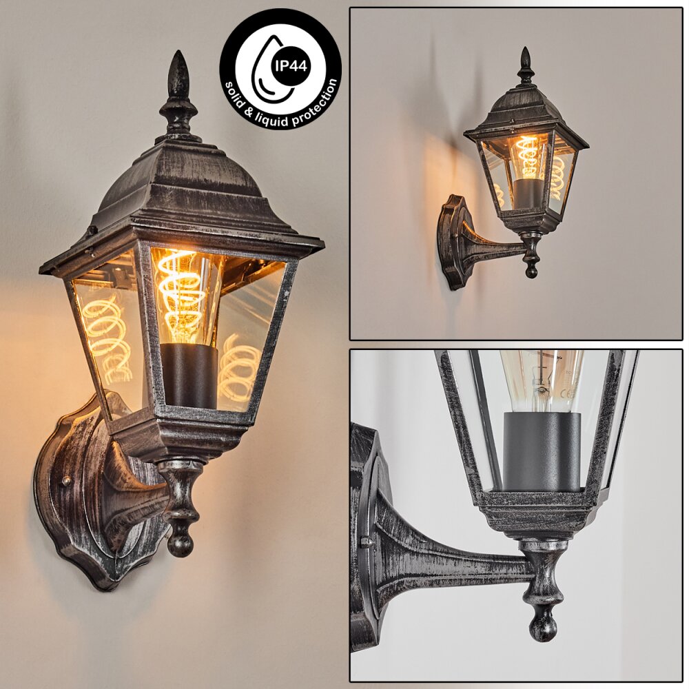Naofe Aplique de exterior, Apliques Negro, Plata, 1 luz main product photo