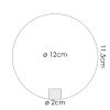 Pantalla de cristal  Chehalis Vidrio de recambio, Pieza de repuesto 12 cm Cromo, Transparente, Ahumado