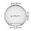 Pantalla de cristal  Koyoto Vidrio de recambio 25 cm Colores ámbar