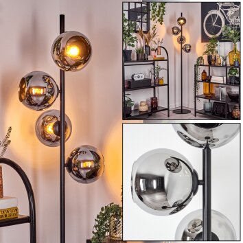 Koyoto Lámpara de pie 31 cm Cromo, Ahumado, 4 luces