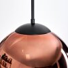 Gastor Lámparas suspendidas, Luminarias esféricas, Lámparas colgantes 30 cm Transparente, Color cobre, 1 luz