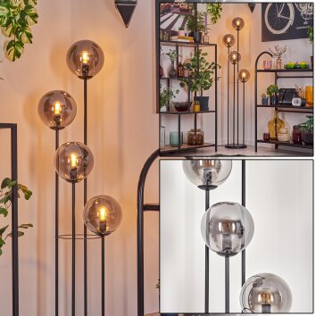 Gastor Lámpara de pie 30 cm Ahumado, 4 luces