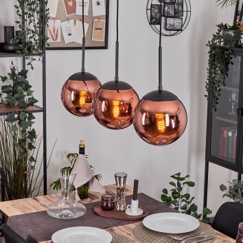 Gastor Lámparas suspendidas, Luminarias esféricas, Lámparas colgantes Color cobre, 3 luces Gastor Lámparas suspendidas, Luminarias esféricas, Lámparas colgantes Color cobre, 3 luces