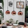 Gastor Lámparas suspendidas, Luminarias esféricas, Lámparas colgantes 20 cm Transparente, Color cobre, 3 luces