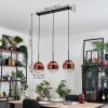 Gastor Lámparas suspendidas, Luminarias esféricas, Lámparas colgantes 20 cm Transparente, Color cobre, 3 luces
