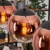 Gastor Lámparas suspendidas, Luminarias esféricas, Lámparas colgantes 20 cm Transparente, Color cobre, 3 luces
