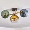 Koyoto Plafones, Luminarias esféricas 30 cm dorado, Negro, 3 luces