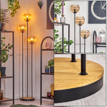 Koyoto Lámpara de pie 30 cm Madera oscura, Negro, 3 luces Koyoto Lámpara de pie 30 cm Madera oscura, Negro, 3 luces