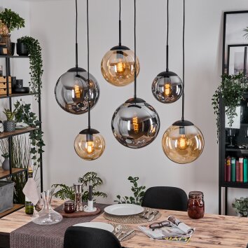 Gastor Lámparas suspendidas, Luminarias esféricas, Lámparas colgantes Colores ámbar, Ahumado, 6 luces
