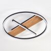 Hadel Plafones LED Color madera, Negro, 1 luz