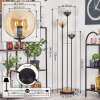 Koyoto Lámpara de pie 30 cm Madera oscura, Negro, 3 luces