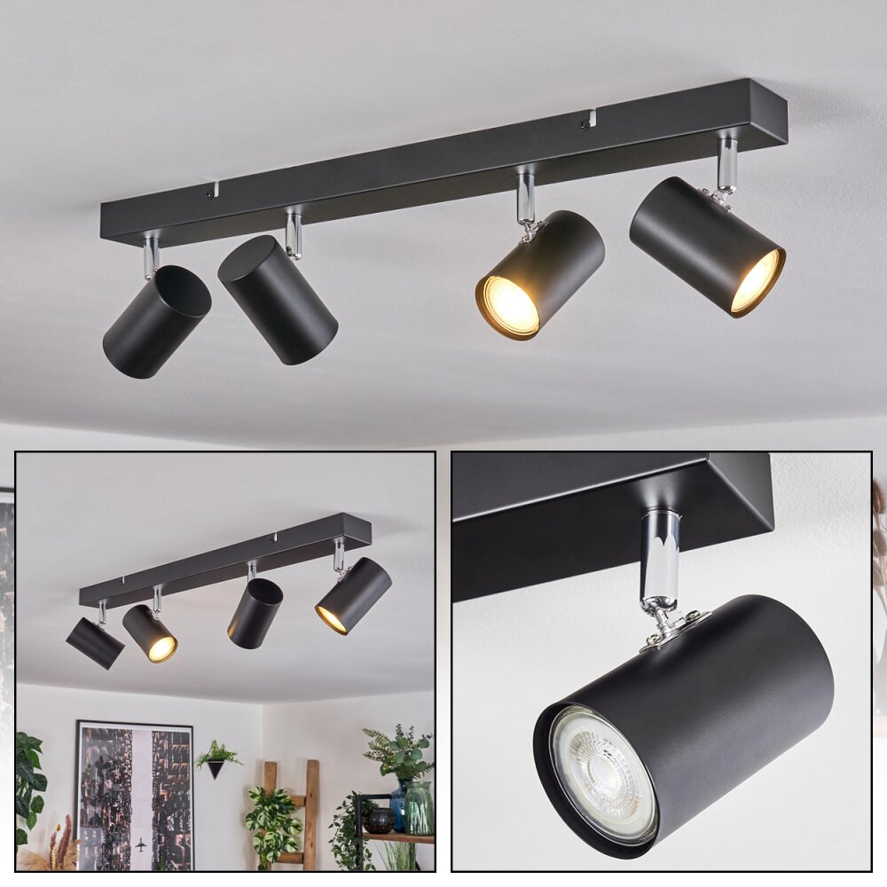 Gesteira Plafones, Spot techo Cromo, Negro, 4 luces main product photo