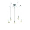 Trio Leuchten Cord Lámpara Colgante Gris, 5 luces