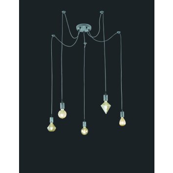 Trio Leuchten Cord Lámpara Colgante Gris, 5 luces Trio Leuchten Cord Lámpara Colgante Gris, 5 luces