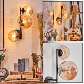 Chehalis Luminarias esféricas, Apliques Colores ámbar, 3 luces