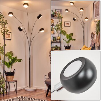 Nikkala Lámpara de pie Cromo, Mármol, Blanca, 5 luces Nikkala Lámpara de pie Cromo, Mármol, Blanca, 5 luces