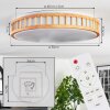 Amarelos Plafones LED Crudo, Blanca, 1 luz, Mando a distancia