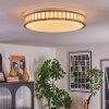 Amarelos Plafones LED Crudo, Blanca, 1 luz, Mando a distancia
