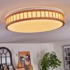Amarelos Plafones LED Crudo, Blanca, 1 luz, Mando a distancia