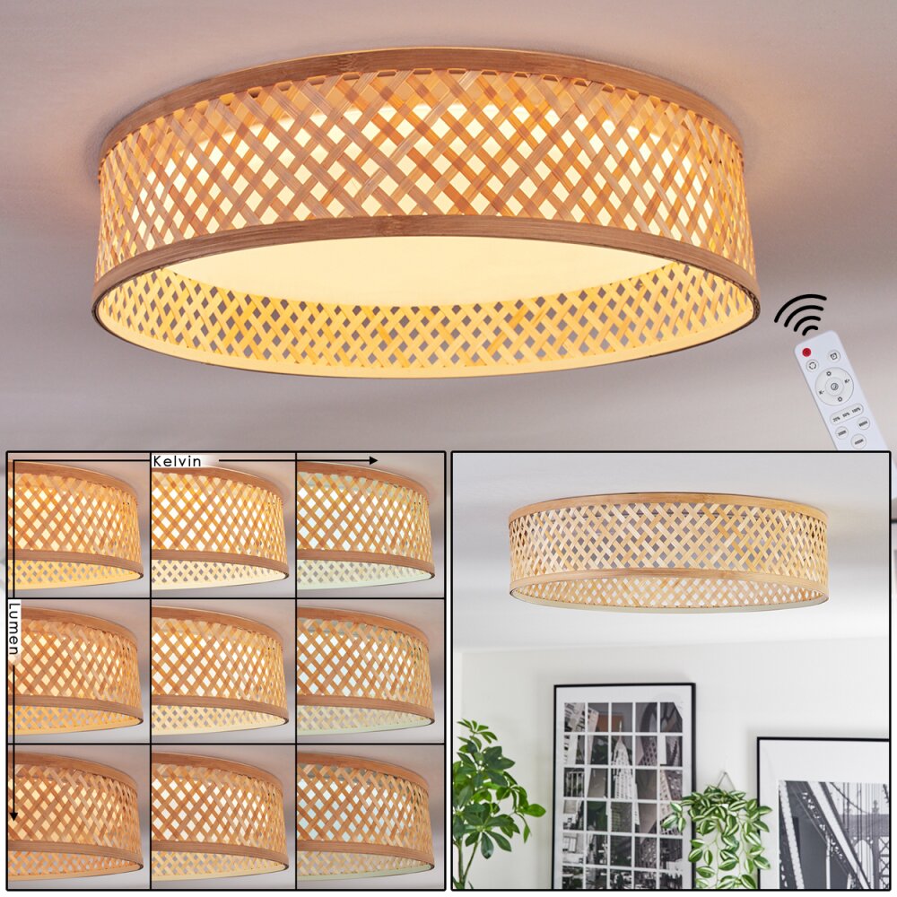 Barroco Plafones LED Crudo, Blanca, 1 luz, Mando a distancia main product photo