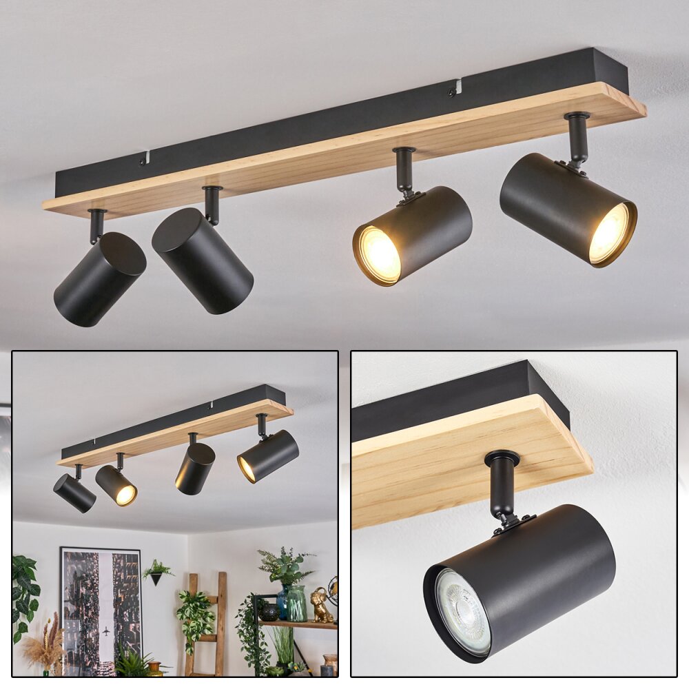 Gesteira Plafones, Spot techo Crudo, Negro, 4 luces main product photo
