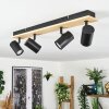 Gesteira Plafones, Spot techo Crudo, Negro, 4 luces