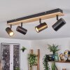 Gesteira Plafones, Spot techo Crudo, Negro, 4 luces