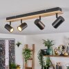 Gesteira Plafones, Spot techo Crudo, Negro, 4 luces