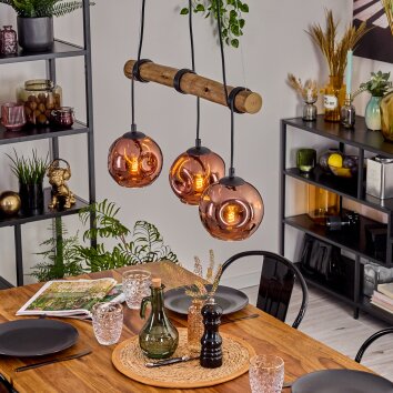 Ripoll Lámparas suspendidas, Luminarias esféricas, Lámparas colgantes Crudo, Negro, 3 luces
