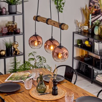 Ripoll Lámparas suspendidas, Luminarias esféricas, Lámparas colgantes Crudo, Negro, 3 luces Ripoll Lámparas suspendidas, Luminarias esféricas, Lámparas colgantes Crudo, Negro, 3 luces