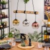 Koyoto Lámparas suspendidas, Luminarias esféricas, Lámparas colgantes Crudo, Negro, 3 luces