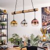 Koyoto Lámparas suspendidas, Luminarias esféricas, Lámparas colgantes Crudo, Negro, 3 luces