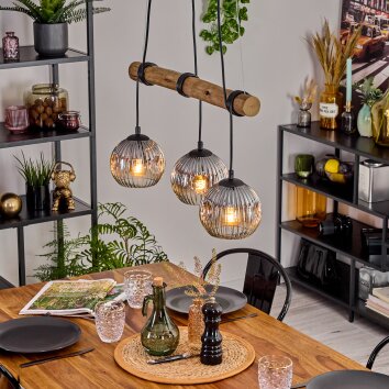 Ripoll Lámparas suspendidas, Luminarias esféricas, Lámparas colgantes Crudo, Negro, 3 luces