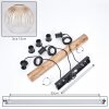 Ripoll Lámparas suspendidas, Luminarias esféricas, Lámparas colgantes Crudo, Negro, 3 luces