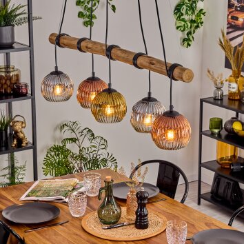 Ripoll Lámparas suspendidas, Luminarias esféricas, Lámparas colgantes Crudo, Negro, 5 luces