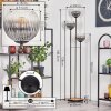 Koyoto Lámpara de pie 30 cm Madera clara, Negro, 3 luces