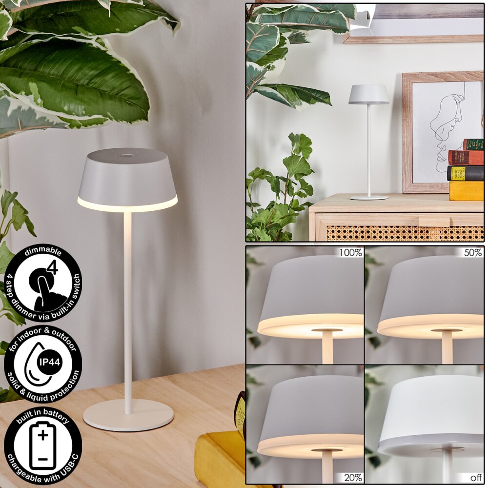 Romdrup Lámpara de mesa de exterior, Lámparas de mesa LED Blanca, 1 luz main product photo