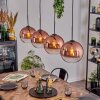 Koyoto Lámparas suspendidas, Luminarias esféricas, Lámparas colgantes Transparente, Color cobre, 4 luces
