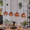 Koyoto Lámparas suspendidas, Luminarias esféricas, Lámparas colgantes Transparente, Color cobre, 4 luces