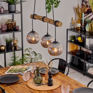 Ripoll Lámparas suspendidas, Luminarias esféricas, Lámparas colgantes Crudo, Negro, 3 luces